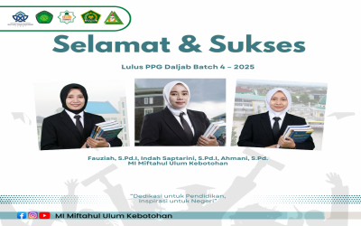 Perjuangan Berbuah Hasil: 3 Guru MI Miftahul Ulum Lulus PPG 2025